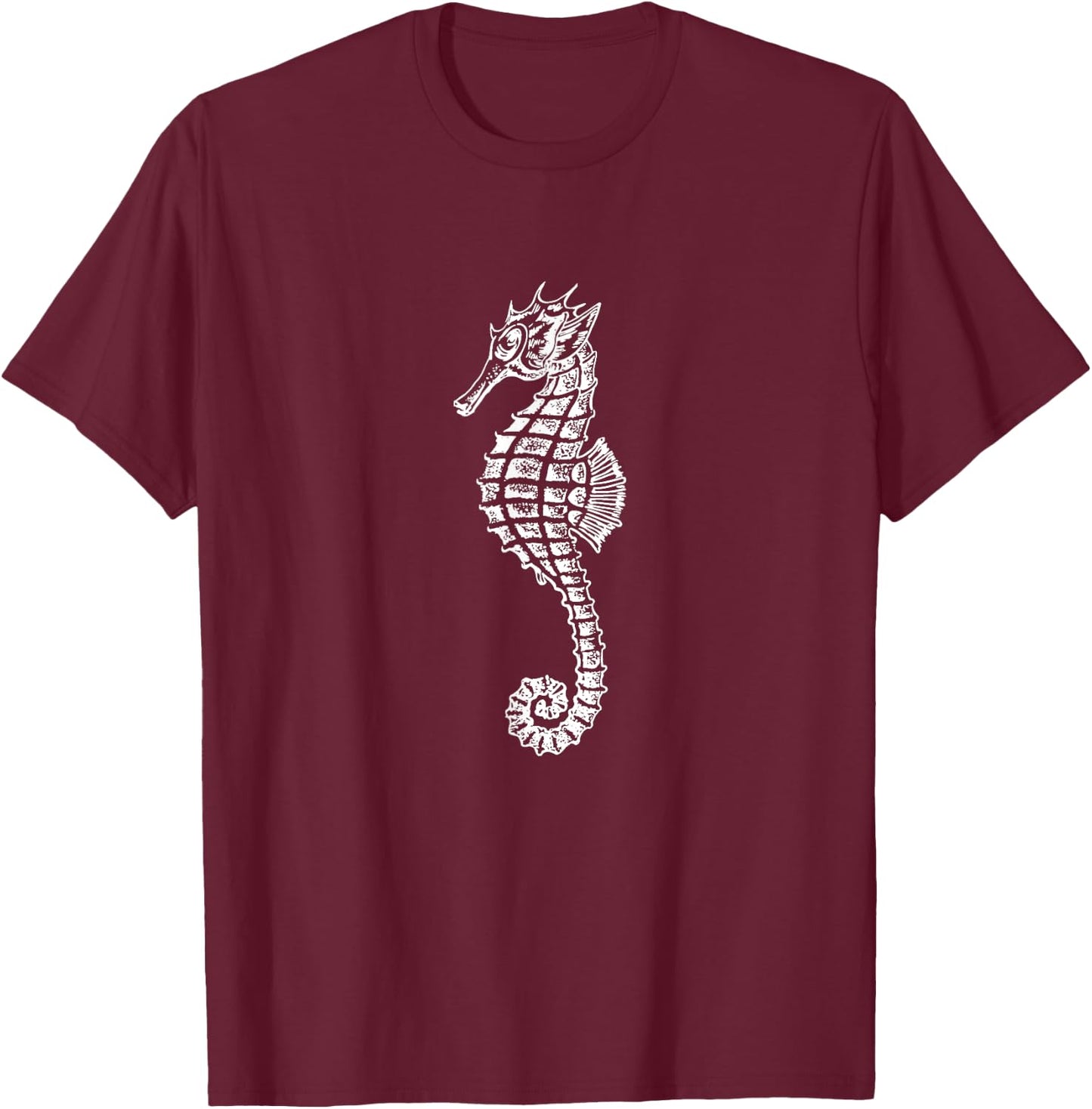 Seahorse Ocean Marine Animal Sea Horse Creature Hippocampus T-Shirt - T-Shirt | Maroon