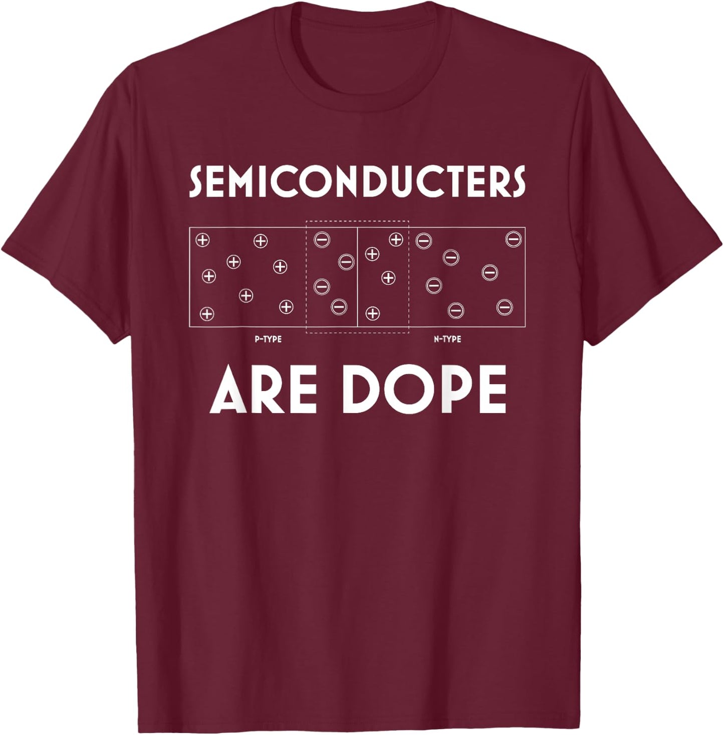 Funny Semiconductors Are Dope PN Junction Semiconductor T-Shirt - T-Shirt | Maroon