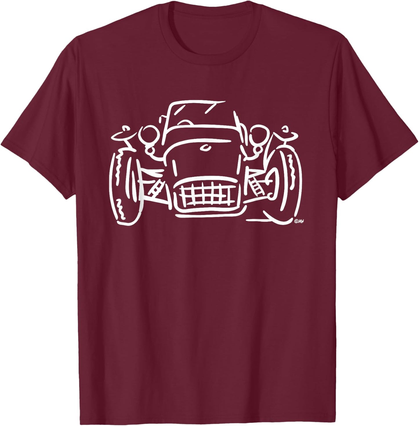Super 7 Seven Caterham Racing Classic British Sportscar T-Shirt - T-Shirt | Maroon