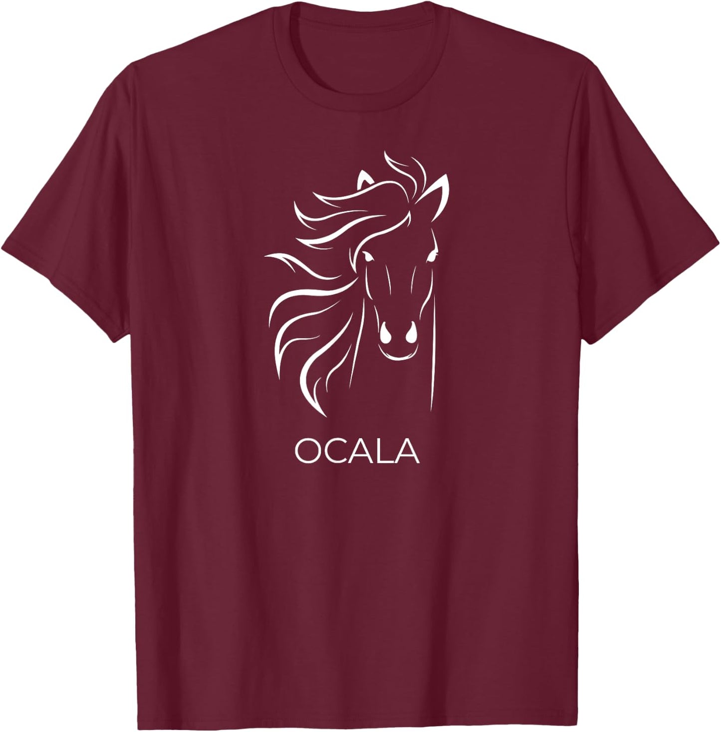 Ocala Florida Horse T Shirt T-Shirt - T-Shirt | Maroon