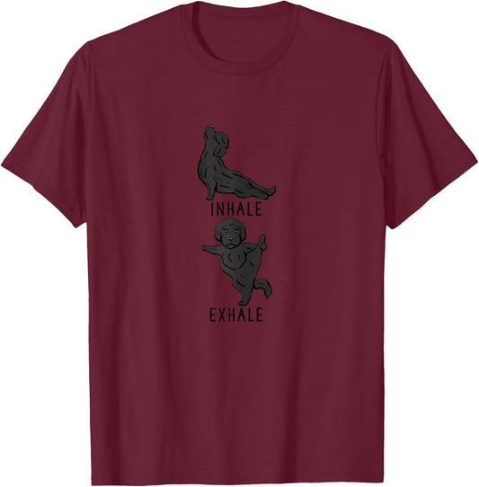 Inhale Exhale Labradoodle Yoga Dog Shirt T-Shirt - T-Shirt | Maroon