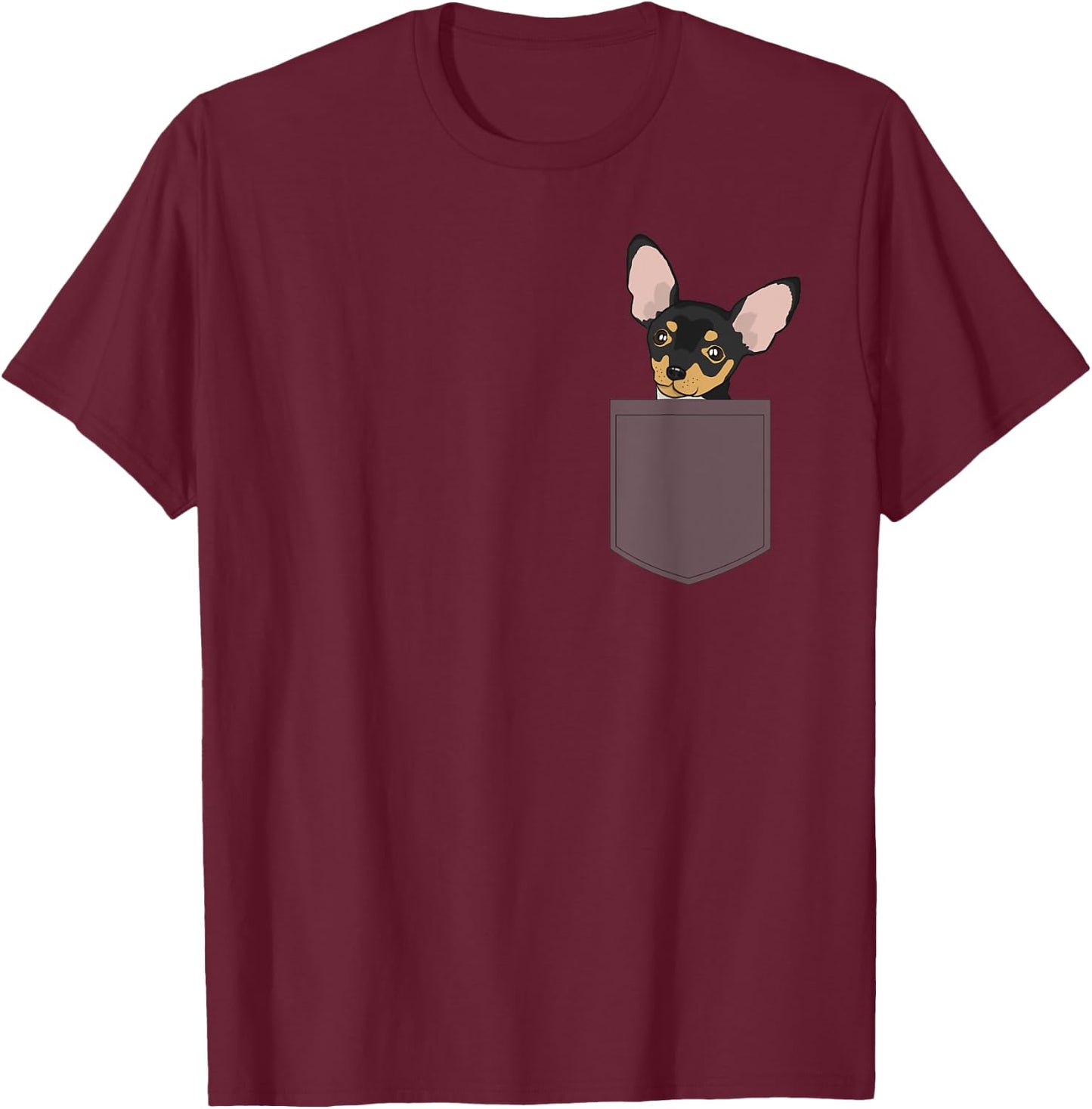 Chihuahua in Pocket design Chiwawa Lovers Gifts T-Shirt - T-Shirt | Maroon