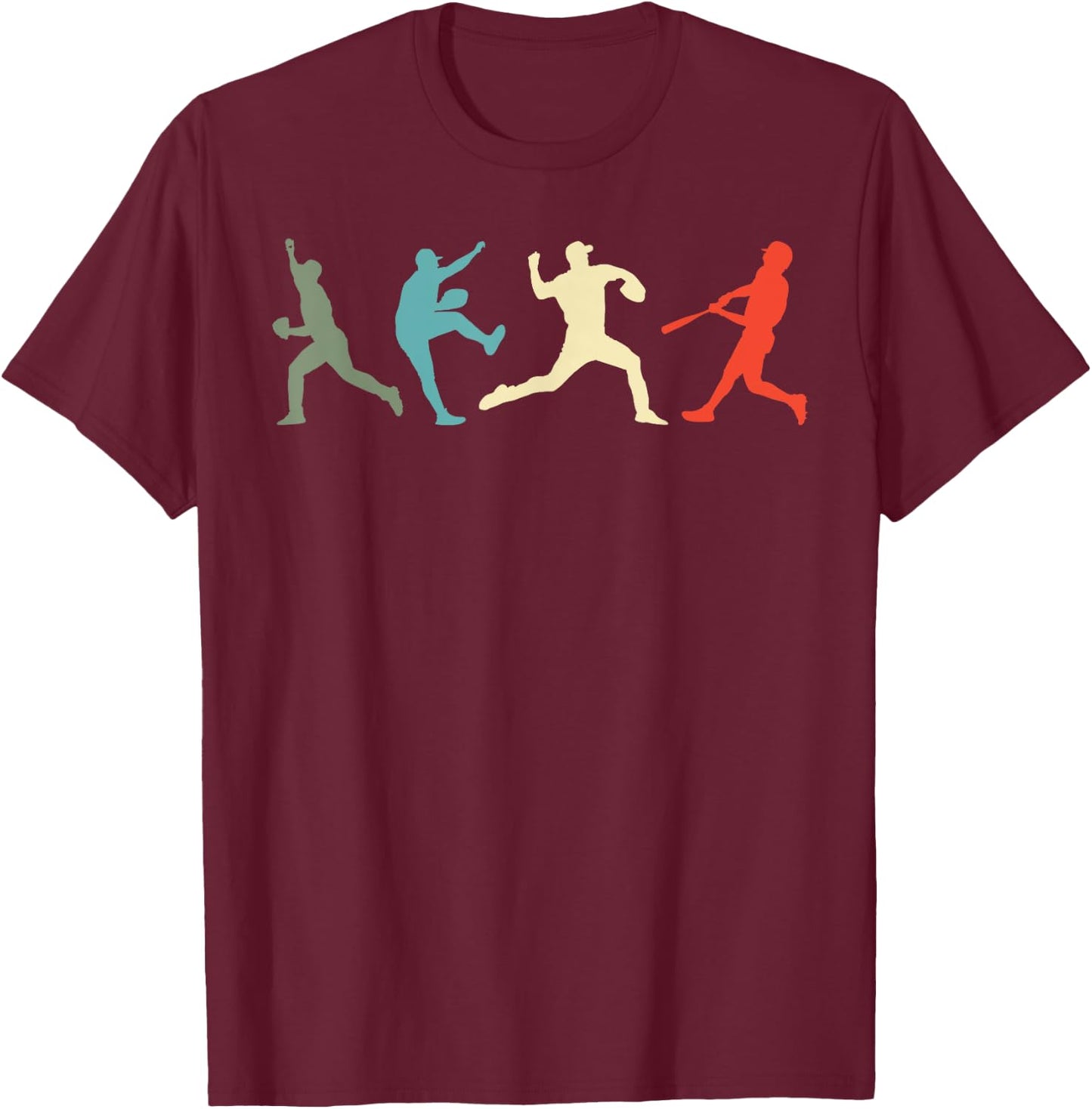 Baseball Vintage Catcher Pitcher Batter T-Shirt - T-Shirt | Maroon