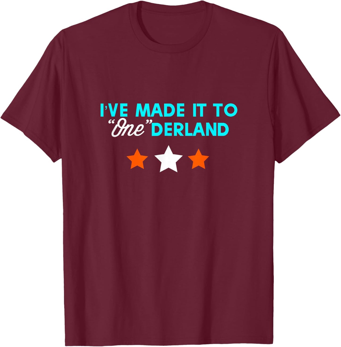 Reaching Onederland Goals Onederland Weight Loss Milestone - Black, -Adults, Small, Short Sleeve, Classic Fit, Cotton Blend T-Shirt - T-Shirt | Maroon