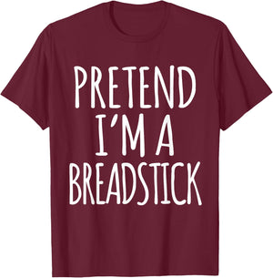 Funny Lazy Halloween Costume Shirt - Breadstick Bread Stick T-Shirt - T-Shirt | Maroon