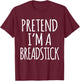 Funny Lazy Halloween Costume Shirt - Breadstick Bread Stick T-Shirt - T-Shirt | Maroon