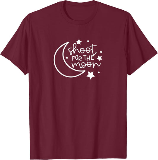 Shoot for the Moon - Cute Positive Growth Mindset Teacher Women T-Shirt - T-Shirt | Maroon