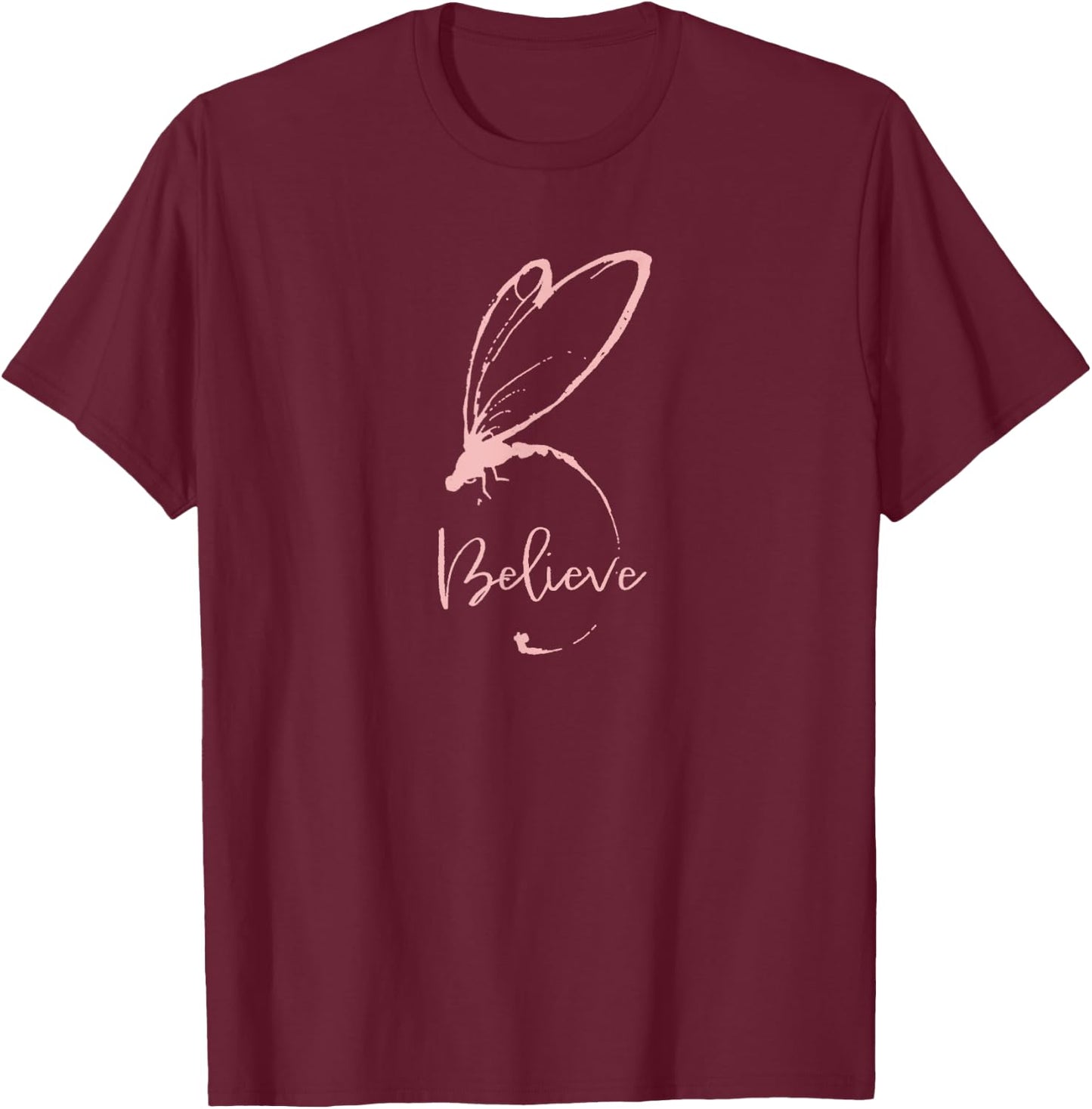 BELIEVE_pink, Cancer Awareness, Gryffin Graphix T-Shirt - T-Shirt | Maroon