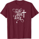 Faith Hope Love Cross Faith Based T-Shirt - T-Shirt | Maroon