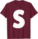 Letter S Lowercase for Halloween ABC Letter S T-Shirt - T-Shirt | Maroon