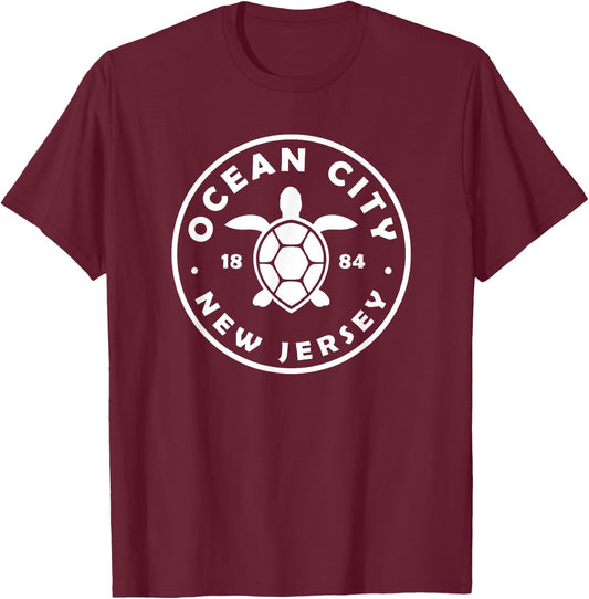 Ocean City New Jersey Sea Turtle Beach Vacation Souvenir T-Shirt - T-Shirt | Maroon