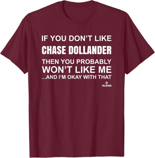 Chase Dollander Prospect Baseball Fan Gear T-Shirt - T-Shirt | Maroon