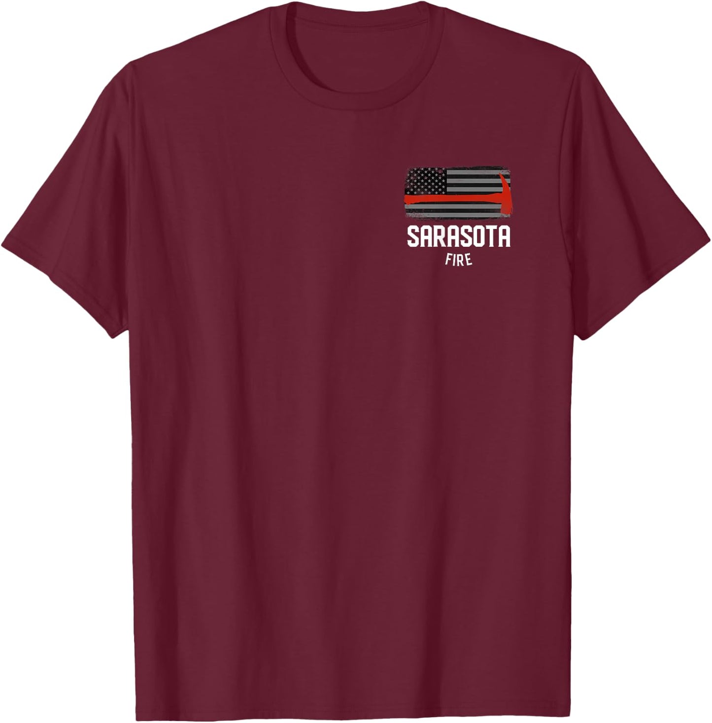 Sarasota Florida Fire Rescue Department Firefighter Duty T-Shirt - T-Shirt | Maroon