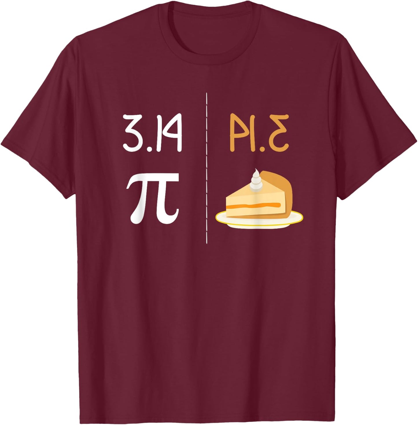 Funny Thanksgiving Pie 314 Apple Pumpkin Pi Math Twist T-Shirt - T-Shirt | Maroon