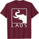 LAOS Boxed Typography | Laotian | Sabaidee | Lao Flag T-Shirt - T-Shirt | Maroon
