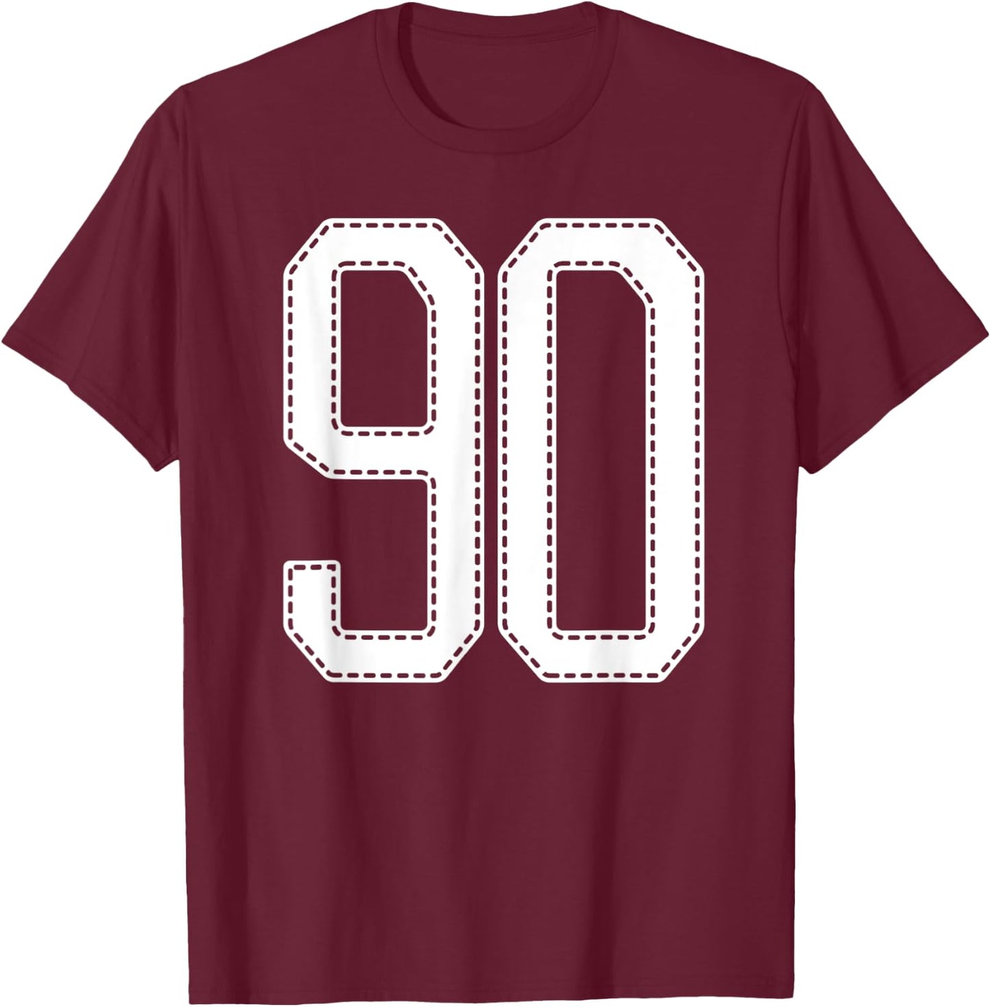 Official Team League #90 Jersey Number 90 Sports Jersey T-Shirt - T-Shirt | Maroon