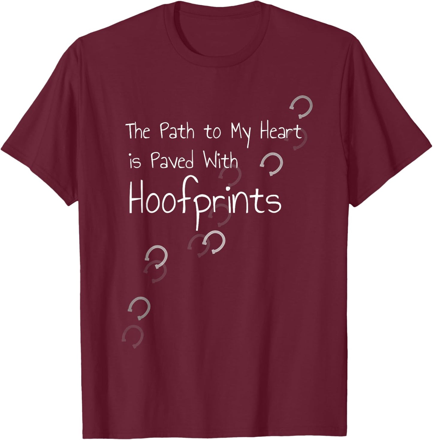 HORSE RIDING . Horseshoe Hoofprints Jersey. Nice Gift T-Shirt - T-Shirt | Maroon