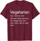 Sarcastic Vegetarian Definition - Funny Dictionary Black -Adults XS Regular Small US 21 inches 16.5 Round Neck Short Sleeve T-Shirt - T-Shirt | Maroon