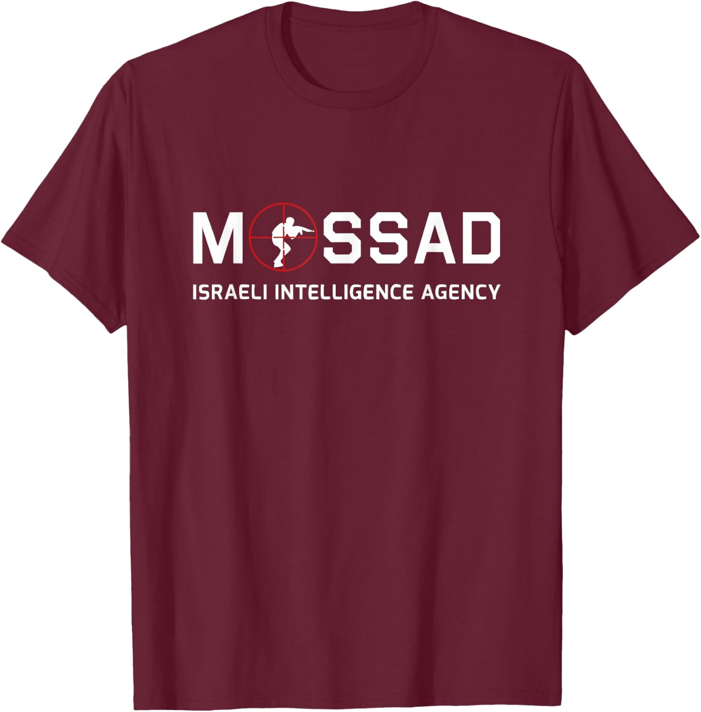 Mossad - Israeli Intelligence Agency - IDF Associate Mosad T-Shirt - T-Shirt | Maroon