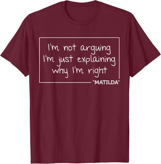 Custom Mom Wife Name Engineer Girl Christmas Women MATILDA Quote Personalized Name Funny Birthday Gift T-Shirt - T-Shirt | Maroon