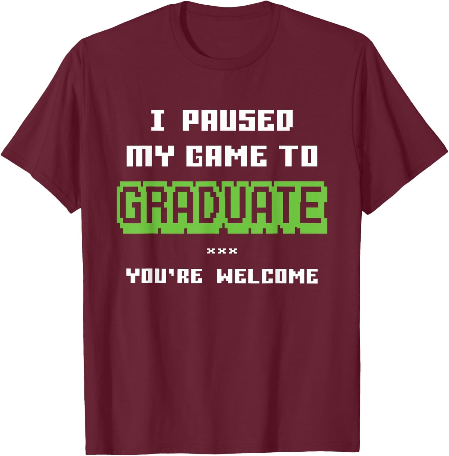 Funny 2025 Gamer Graduate Graduation T-Shirt - T-Shirt | Maroon