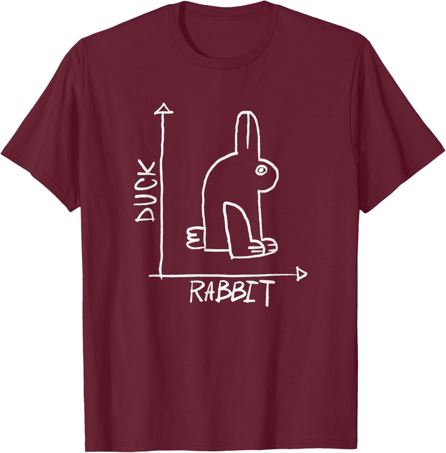 Funny Science Nerd Duck or Rabbit Physics Math Geek T-Shirt - T-Shirt | Maroon