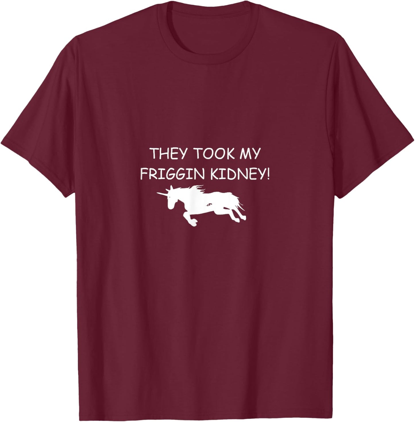 Discord Productions Kids Black Cotton Polyester - Small - Modern Unicorn Graphic Print - - Short Sleeve T-Shirt - T-Shirt | Maroon