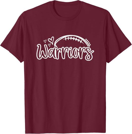 Football Warriors School Sports Fan Team Spirit T-Shirt - T-Shirt | Maroon