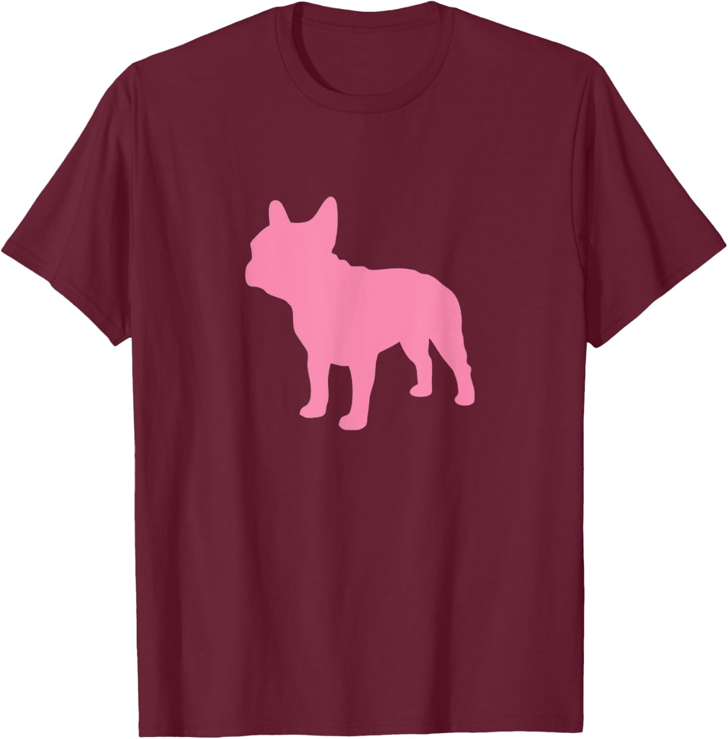 Pink French Bulldog Frenchie Lover Apparel Men Women Kids T-Shirt - T-Shirt | Maroon