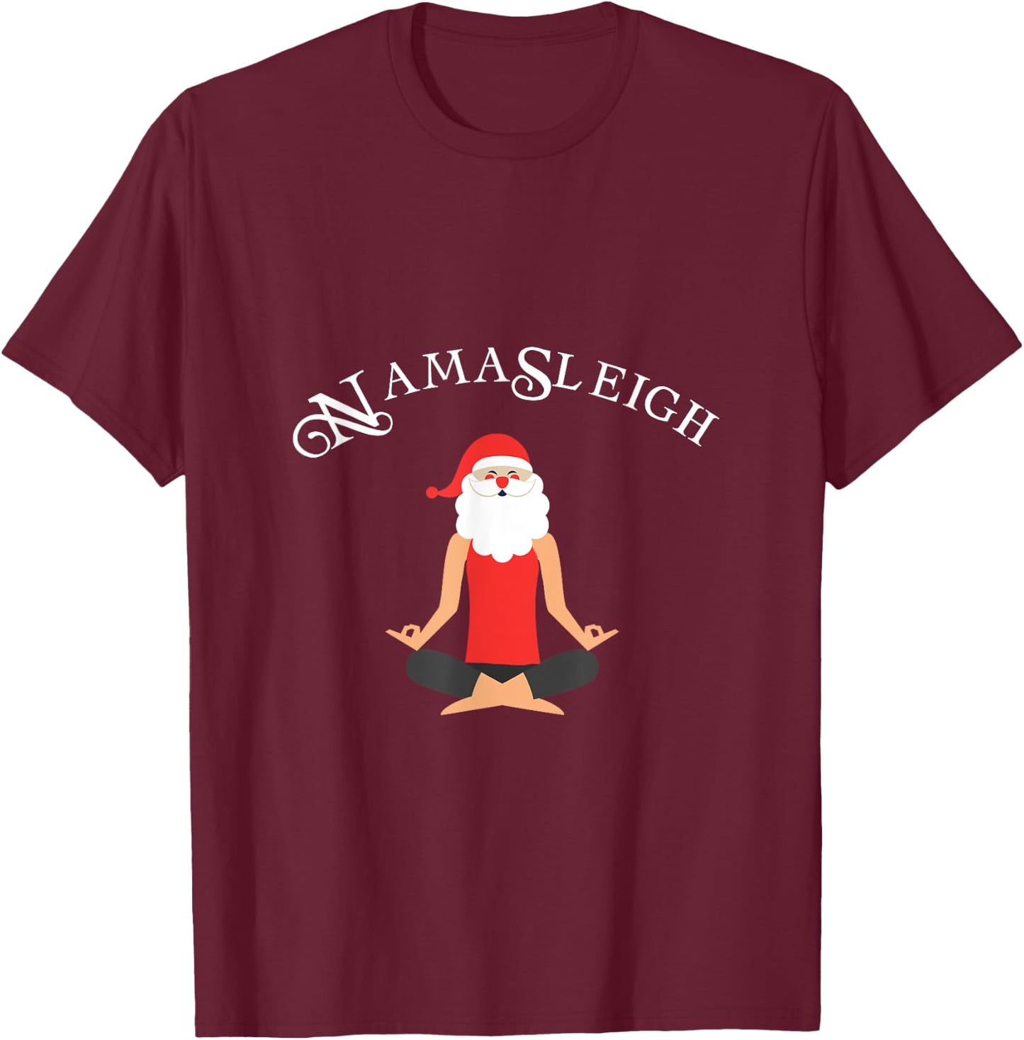 Funny Namasleigh Christmas Shirt | Yoga Xmas Gift T-Shirt - T-Shirt | Maroon