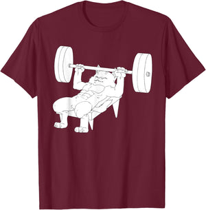 Cat Bench Press Powerlifting Women T-Shirt - T-Shirt | Maroon