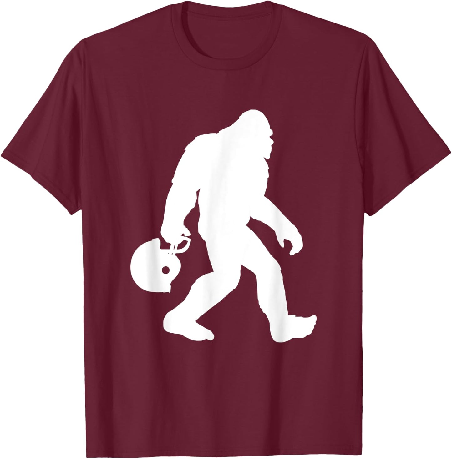 Funny Bigfoot Football Fan Gift Sunday Football Lovers T-Shirt - T-Shirt | Maroon