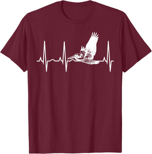 Pelican Heartbeat Shirt - Best Pelican for Birders T-Shirt - T-Shirt | Maroon