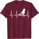 Pelican Heartbeat Shirt - Best Pelican for Birders T-Shirt - T-Shirt | Maroon