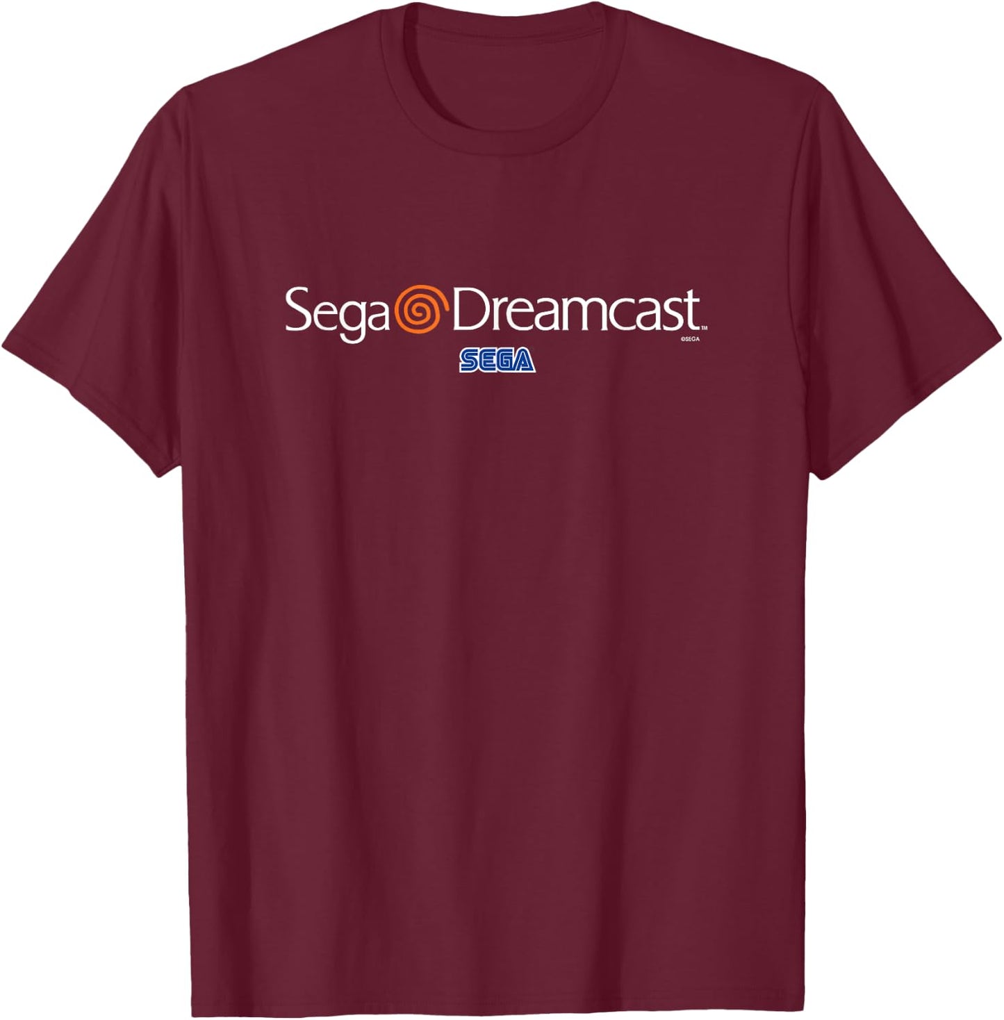 SEGA Dreamcast white logo video game T-Shirt - T-Shirt | Maroon