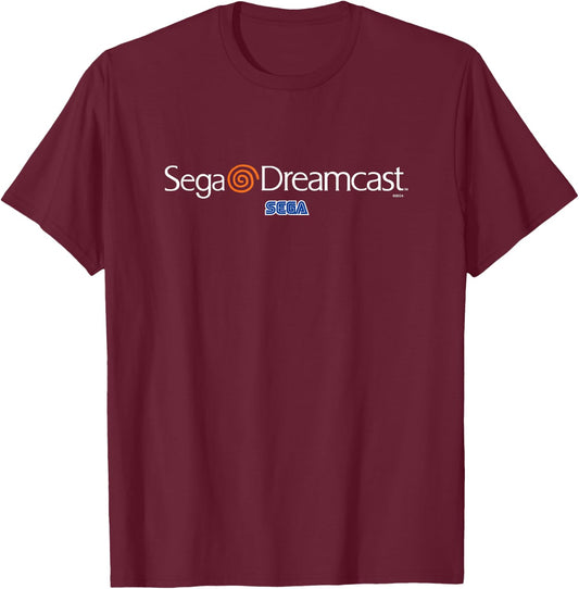 SEGA Dreamcast white logo video game T-Shirt - T-Shirt | Maroon