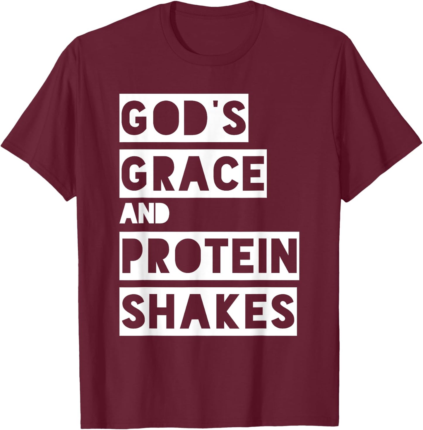 Christian Bodybuilding Workout Gym Design for God's Grace T-Shirt - T-Shirt | Maroon