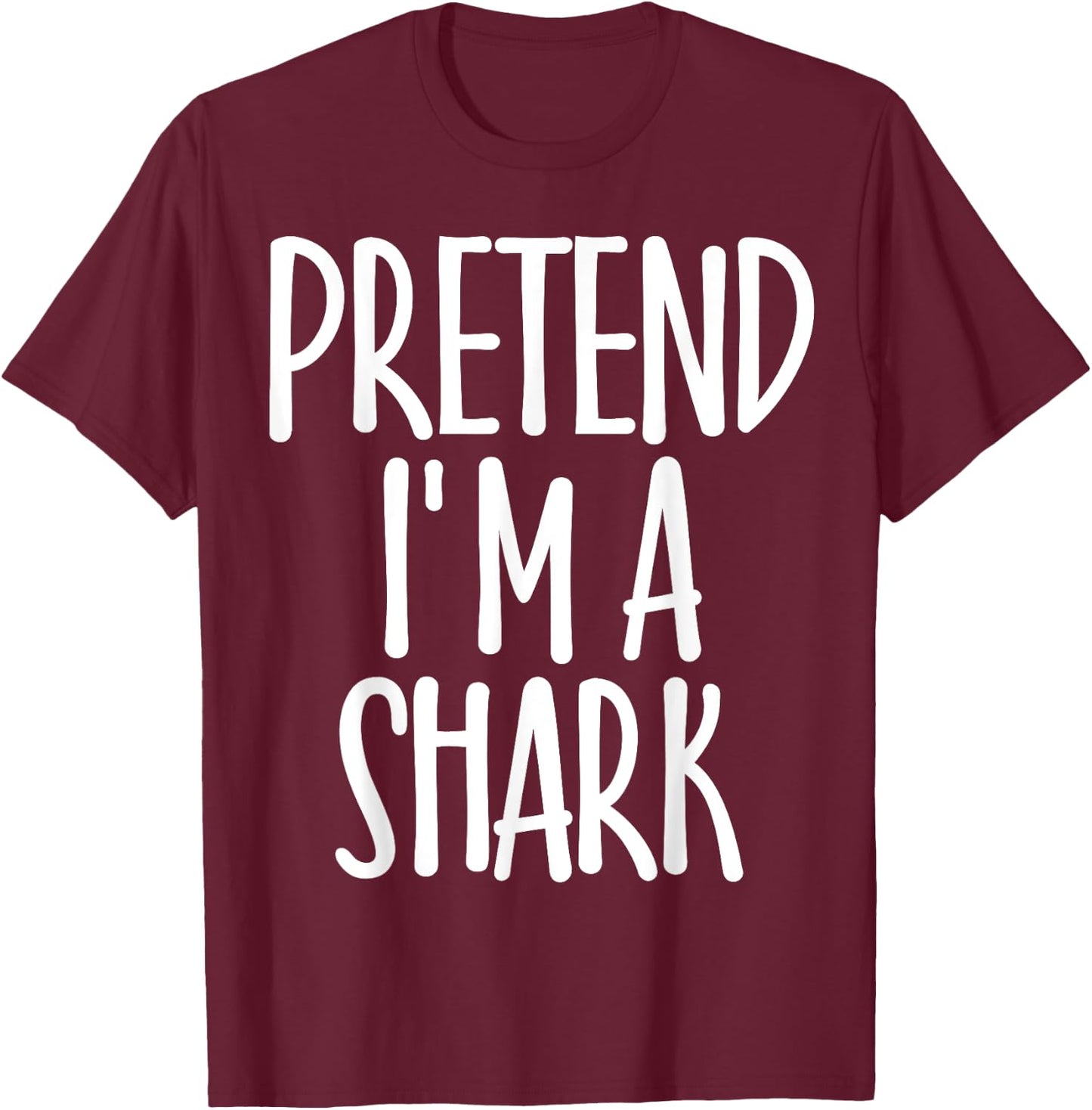 Funny Easy Pretend I'm Shark Costume Gift Cute Halloween T-Shirt - T-Shirt | Maroon