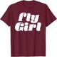 Fly Girl 80s 90s Old School Hip Hop T-Shirt - T-Shirt | Maroon