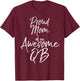 Cute Football Quarterback Mother Proud Mom of an Awesome QB T-Shirt - T-Shirt | Maroon