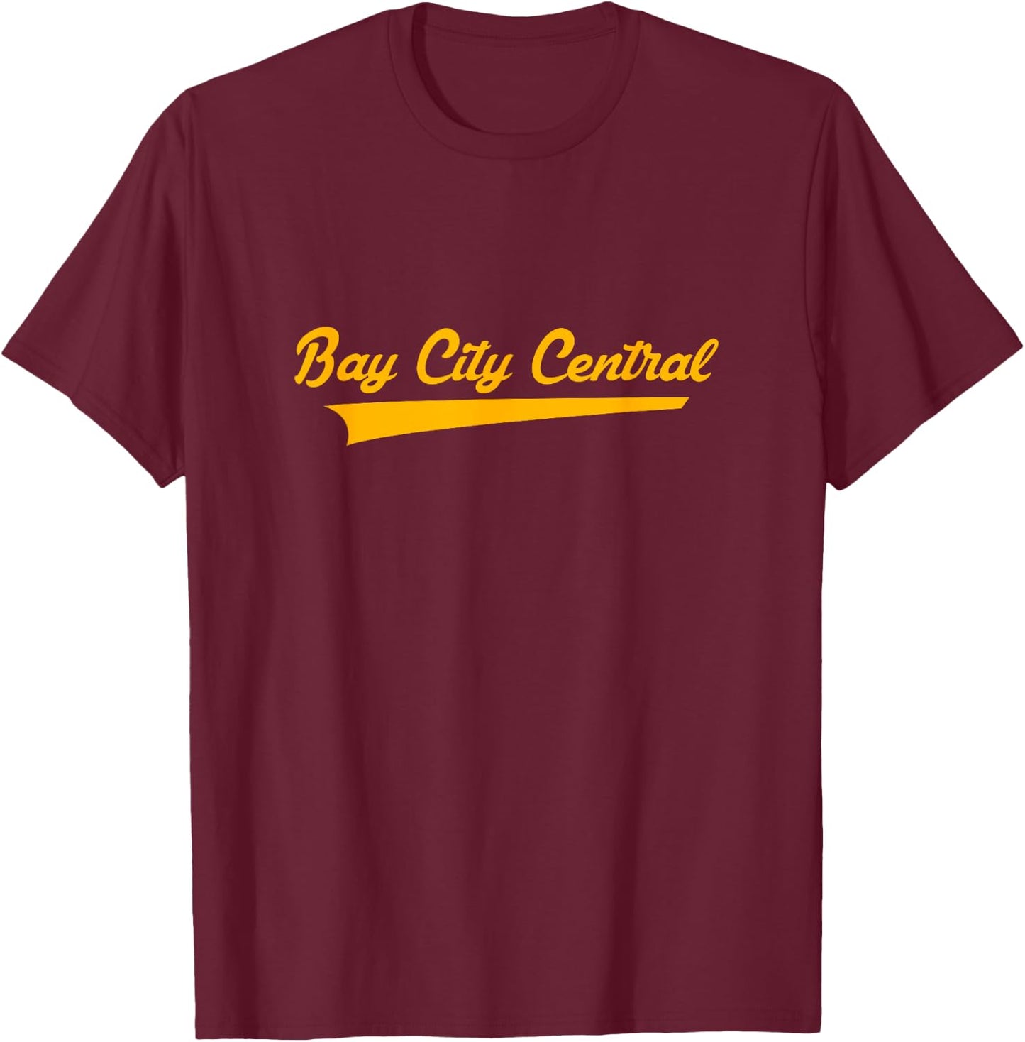 Bay City Central High School Vintage Swoosh T-Shirt - T-Shirt | Maroon