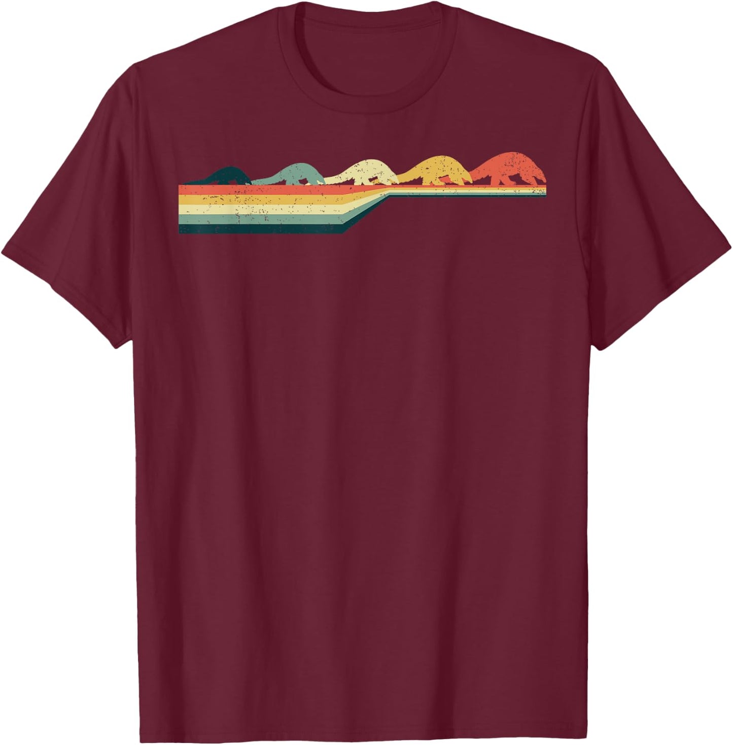 PANGOLIN , Vintage Retro Style T-Shirt - T-Shirt | Maroon
