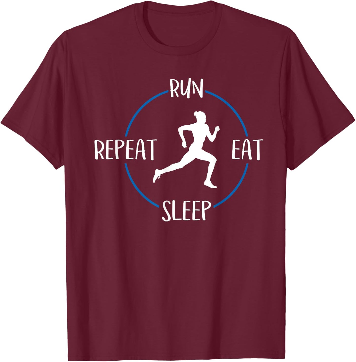 Run Eat Sleep Repeat Gift Runners & Joggers T-Shirt - T-Shirt | Maroon