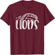 Volleyball Lions School Sports Fan Team Spirit T-Shirt - T-Shirt | Maroon