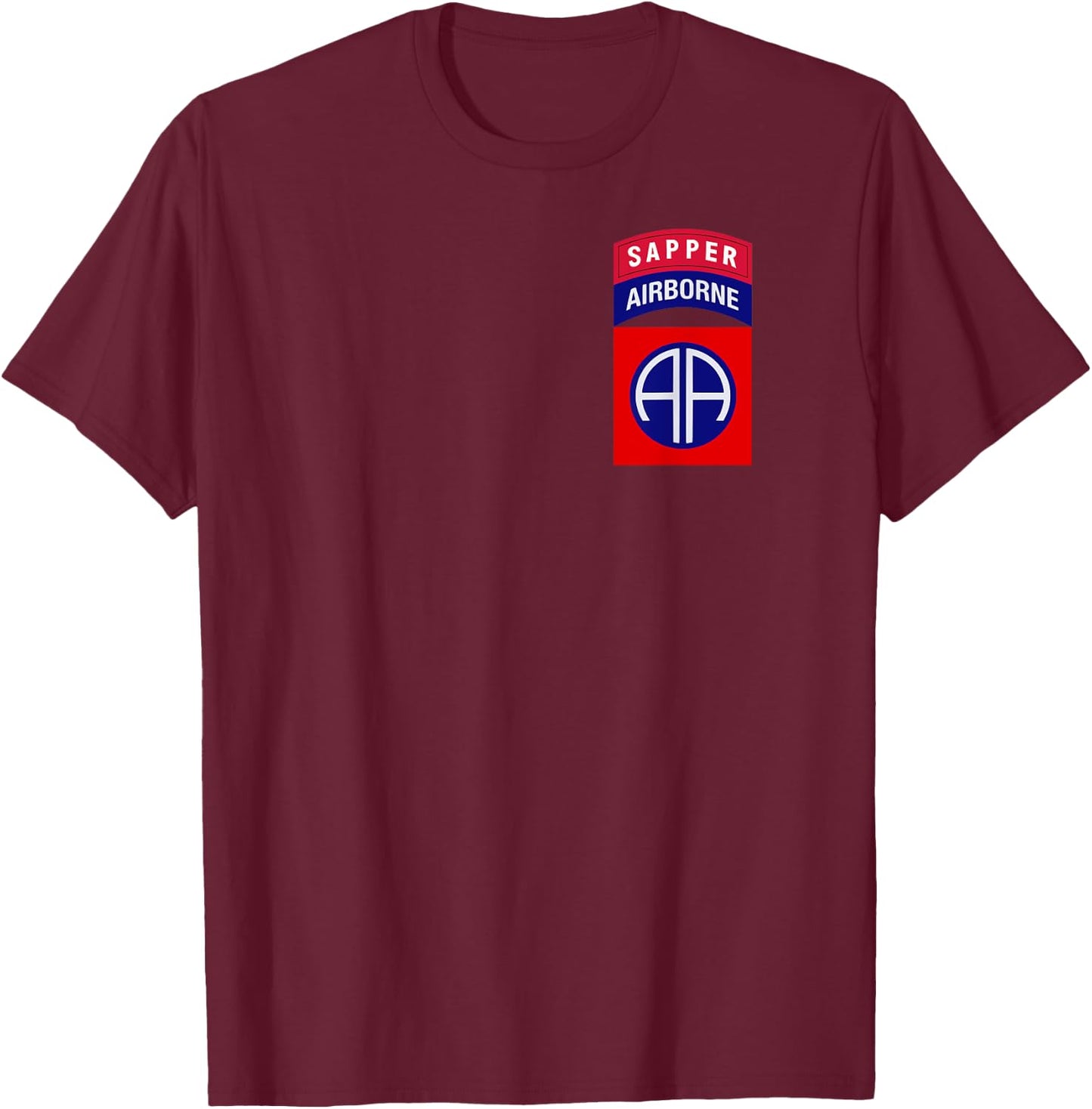 82nd Airborne Shirt - 82nd Airborne Sapper "Classic" T-Shirt - T-Shirt | Maroon