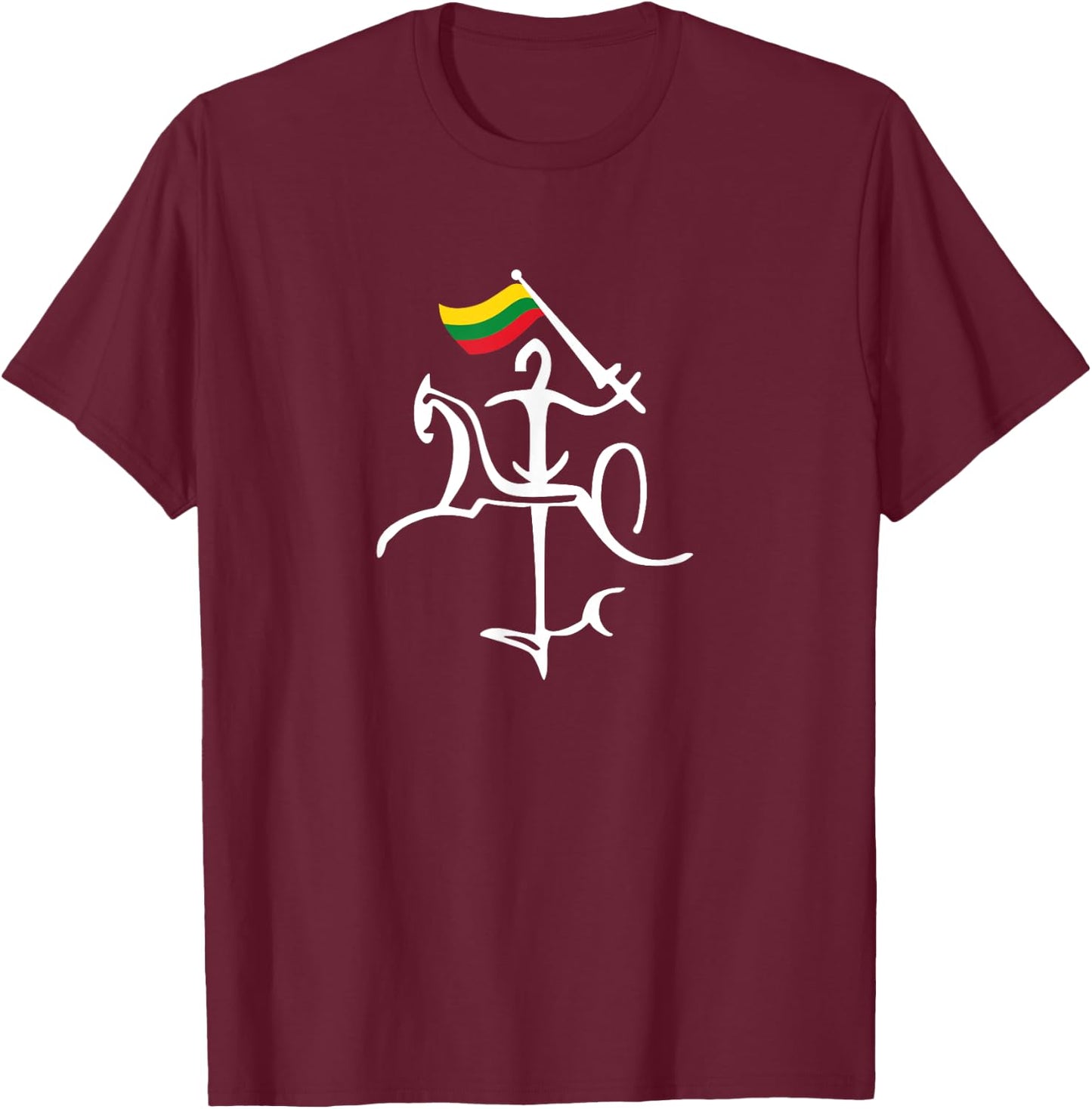Vytis Knight Lithuanian Pride T-Shirt - T-Shirt | Maroon