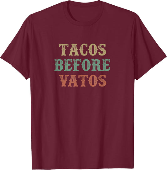Tacos Before Vatos - Vintage Style T-Shirt - T-Shirt | Maroon