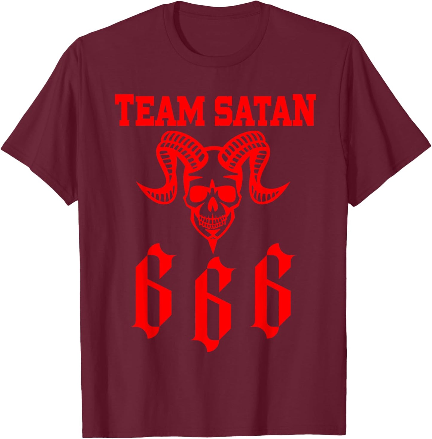 Team Satan 666 Costume T-Shirt - T-Shirt | Maroon