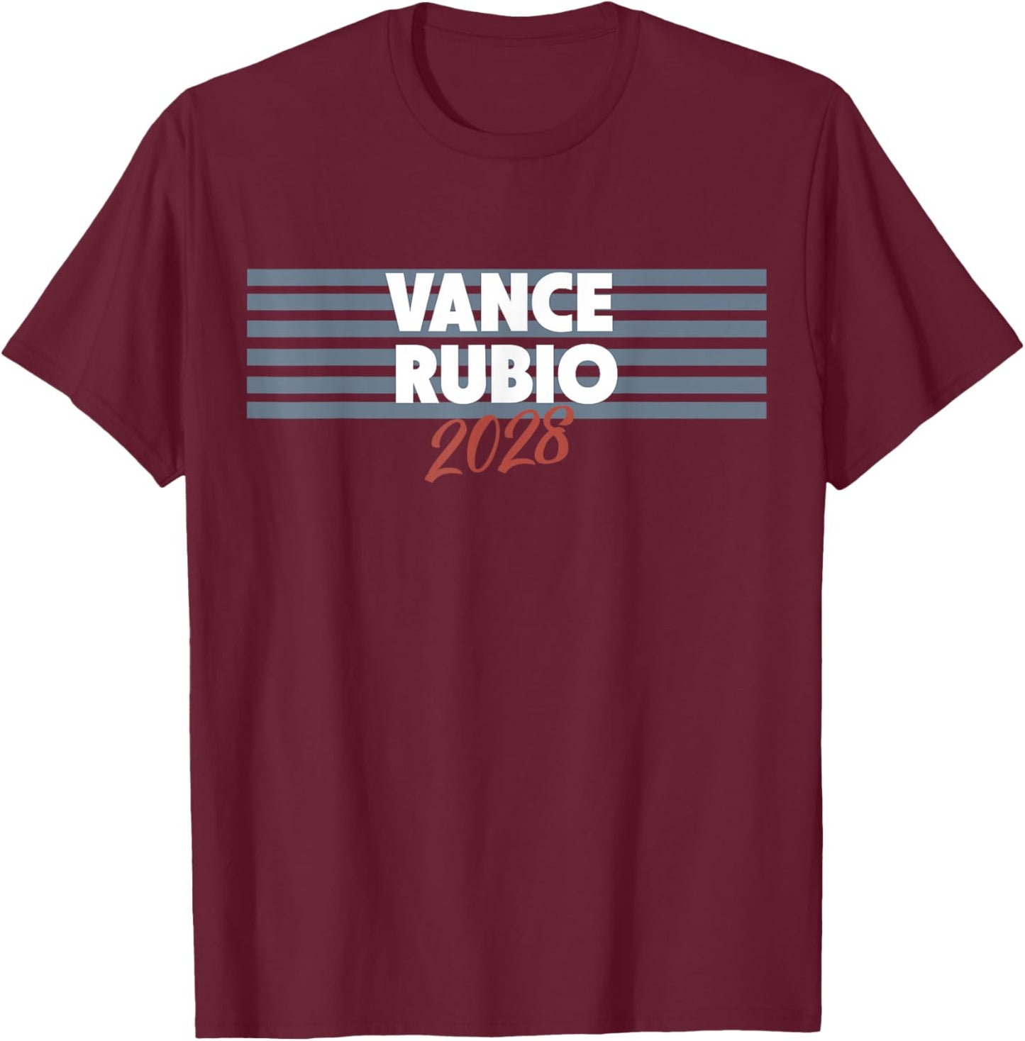 Vance Rubio 2028 for President Retro T-Shirt - T-Shirt | Maroon