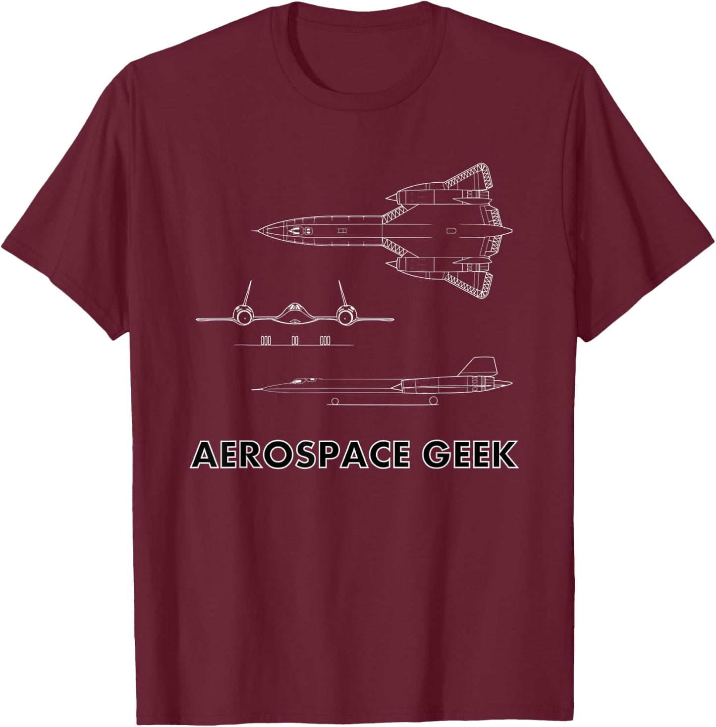 Aerospace Geek Lockheed SR-71A Gift T-Shirt - T-Shirt | Maroon